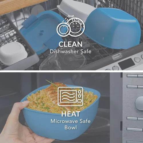 Miniatura 5 de Contenedor de almuerzo, ecológico y sin BPA de Bentgo Salad para ensaladas y otros aperitivos para llevar, Azul