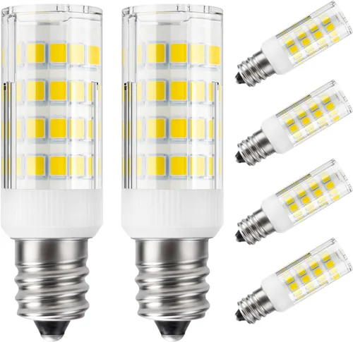 DiCUNO Bombilla LED E12 de 4 W (equivalente a 40 W), luz blanca diurna de 6000 K, no regulables, bombillas de base de vela para ventilador de techo,