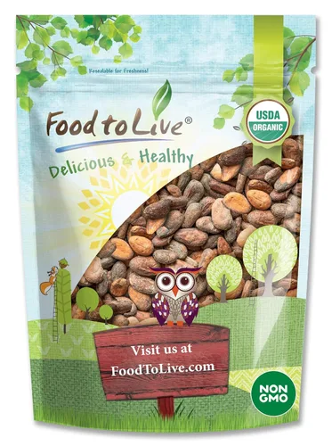 Food to Live Granos de cacao orgánicos, 1 libra, sin OMG, keto, vegano, seco, a granel, rico en fibra dietética, cobre, manganeso, magnesio, zinc y