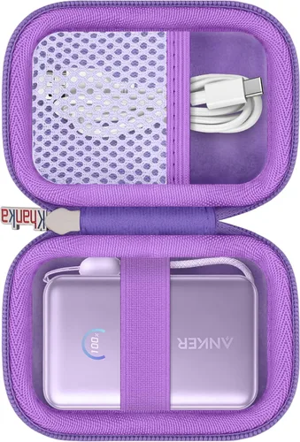 khanka Hard Case Replacement for Anker 45W Wall Charger 5,000mAh 20W Portable Charger, 521 Power Bank (PowerCore Fusion), Case Only (Purple)