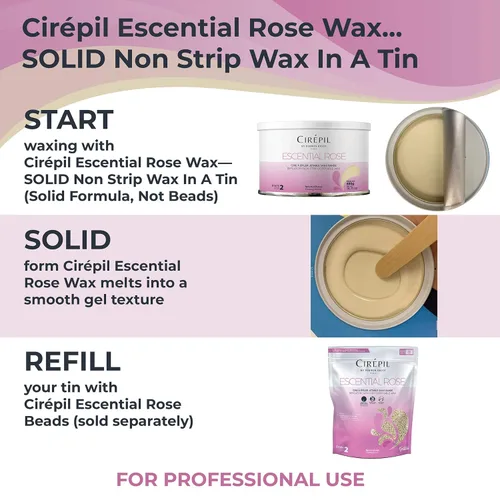 Miniatura 3 de Cera Cirépil sin tiras, Rosado escential tin