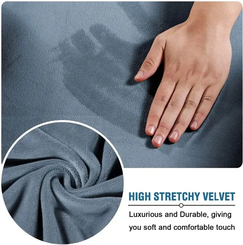 Miniatura 4 de Funda para silla de oficina con fundas para reposabrazos, funda elástica de terciopelo suave para silla de escritorio, fundas protectoras para silla
