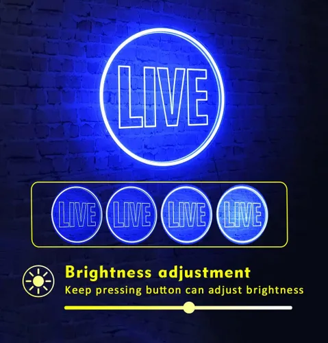 Miniatura 3 de NOXTROND Letrero de Luces LED de Neón En Vivo, Luz LED En Vivo Alimentada por USB, Luz de Neón Decorativa Regulable para Pared, Redonda, para Azul