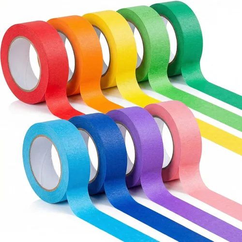 SallyFashion 10 rollos de cinta adhesiva de colores, 33 pies x 1 pulgada cinta de pintores arcoíris para manualidades y etiquetado, suministros de