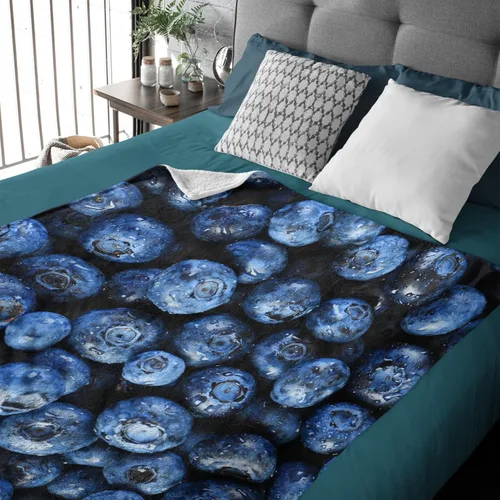 Miniatura 3 de Manta de regalo de franela de vellón de arándanos, manta realista e interesante para alimentos, ligera, suave, bonita y acogedora manta para cama