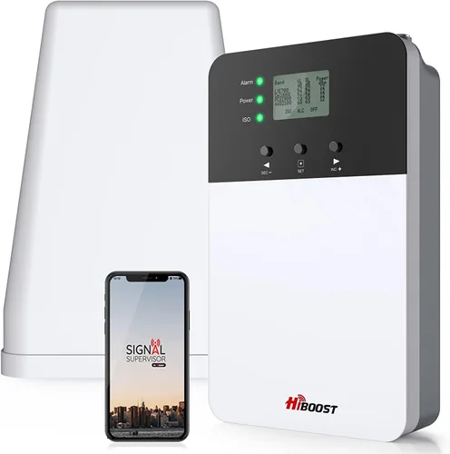 HiBoost Amplificador de teléfono celular para Verizon, AT&T y T Mobile Cell Signal Booster para cobertura del hogar de hasta 4000 pies cuadrados,