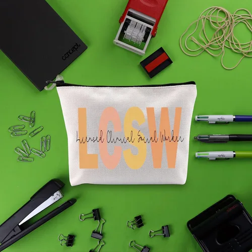 Miniatura 6 de BLUPARK Trabajador Social Regalo Trabajador Social LMSW LISW LCSW Bolsa de Maquillaje Trabajador Social Regalo de Graduación Trabajo Social Regalo