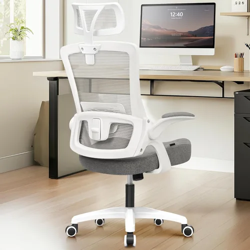 Miniatura 9 de NEO CHAIR Silla de escritorio de oficina para computadora de juegos, respaldo alto, asiento cómodo de malla con reposacabezas ergonómico ajustable