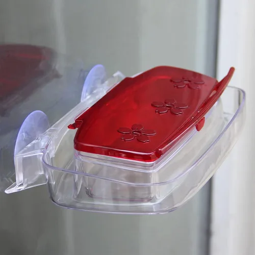 Miniatura 4 de Juegoal - Comedero de colibrí para ventana, bandeja de alimentación de pájaros con 3 estaciones de alimentación, percha de colibrí para exteriores