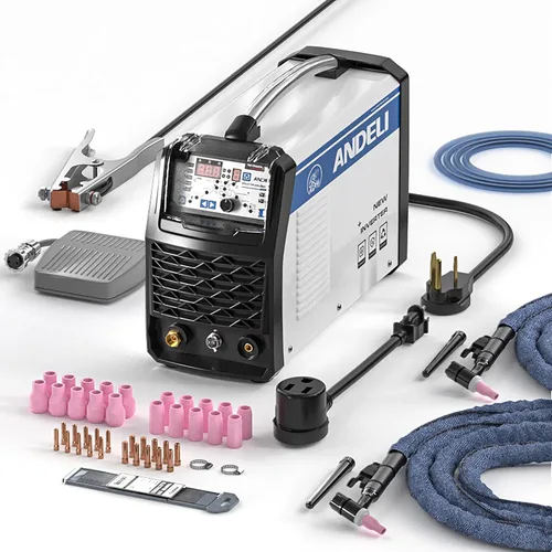 ANDELI Soldador TIG MOS Tubo multifuncional Máquina de soldadura en frío con máquina de soldadura TIG en frío por pulso caliente/frío TIG (110/220V)
