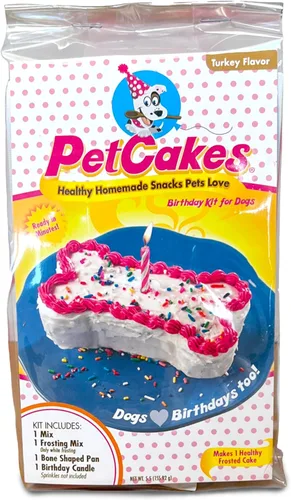 Miniatura 10 de Kit de Pastel de Cumpleaños para Perros PetCakes - Golosinas Completamente Naturales - De Cachorros a Perros Grandes, Sabor a Algarrobo - 5.5 Oz