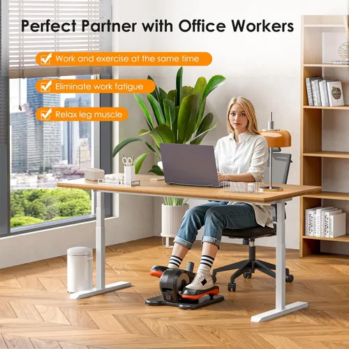 Miniatura 7 de Máquina elíptica para debajo del escritorio para personas mayores – Mini ejercitador de pedales para las piernas, compacto, silencioso y portátil
