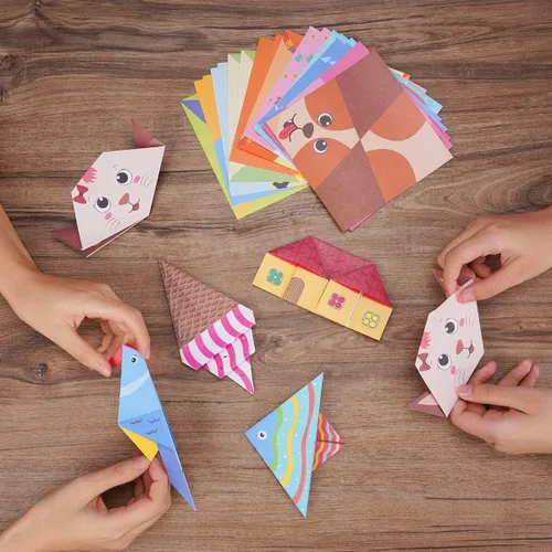 Miniatura 7 de Kit de origami Hapray para niños de 5 a 8 años, con libro guía, 98 hojas de papel con 47 patrones, proyectos de arte y manualidades DIY, regalo