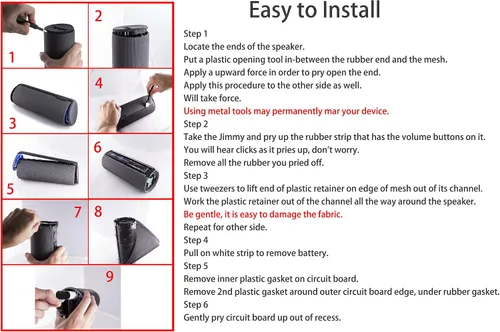 Miniatura 5 de Batería de repuesto para altavoz Bluetooth inalámbrico Logitech UE MegaBoom Series compatible con el número de pieza 533-000116 533-000146 7.4V