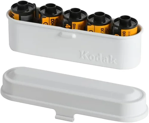 Miniatura 8 de Estuche para película Kodak - para 5 rollos de películas de 35 mm - estuche compacto y retro de acero para ordenar y proteger rollos de película Azul