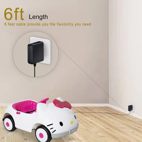 Miniatura 7 de Cargador de batería con adaptador de corriente alterna de 6 V para niños, cargador eléctrico de juguetes para Dynacraft Hello Kitty, Spiderman