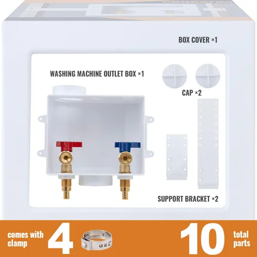 Miniatura 7 de SUNGATOR Pex - Caja de salida para lavadora con drenaje central, caja de válvula para lavadora de lavandería, entrada de crimpado Pex de 1/2 pulgada