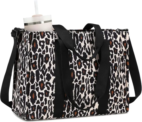 Miniatura 17 de Bolsa de mano para computadora portátil para mujer, bolsa de lona de 15.6 pulgadas, bolso de hombro para computadora, bolso de mensajero, bolso