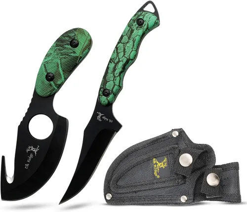 Elk Ridge set de 2 cuchillos de caza con borde recto 17.8 cm Camuflaje