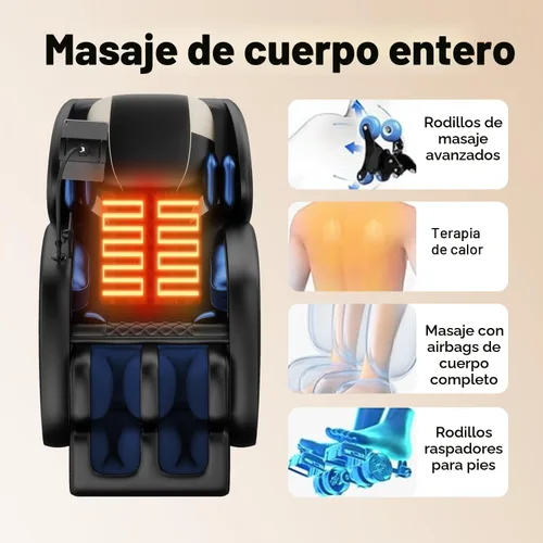 Miniatura 3 de 2026 Silla de Masaje de Cuerpo Completo, Sillón Reclinable de Gravedad Cero SL-Track Shiatsu con Escaneo Corporal, 6 Puntos de Rodillos Fijo, Bolsas
