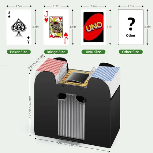Miniatura 7 de Unniweei Automatic Card Shuffler, Battery-Operated Electric Shuffler, Casino Card Game for Poker, Home Card Game, UNO, Phase10, Texas Hold'em