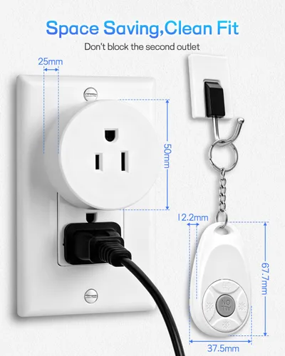 Miniatura 5 de Toma de control remoto, interruptor de luz y enchufe remoto greencycle con interruptor de luz inalámbrico, rango de 500 pies, no necesita cableado