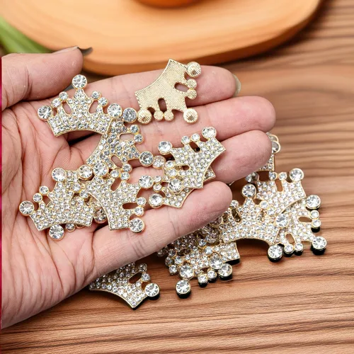 Miniatura 3 de 24 piezas de adornos de joyería de corona para accesorios de cabello hechos a mano DIY, zapatillas, ropa, decoraciones de fiesta, caja de regalo