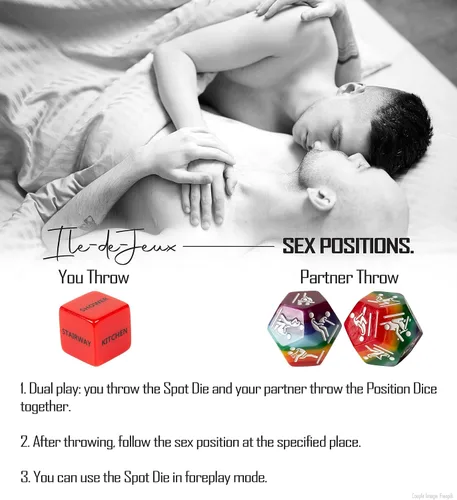Miniatura 4 de Juego de 5 dados sexuales para hombres, LGBTQ+ para parejas, juego sexual de orgullo. Modelo de mujer disponible, dados de amor travieso, noche