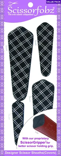 Miniatura 61 de Fundas protectoras para tijeras de diseñador, 4 unidades, tamaño surtido, diseño floral victoriano azul #4-304 Jardín floral victoriano azul