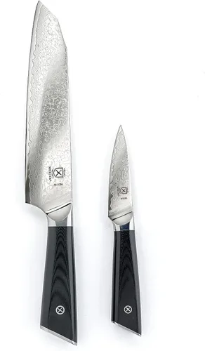 Miniatura 2 de Mercer Culinary Juego de cuchillos de pelar Santoku de alta calidad de 7 pulgadas y 3.5 pulgadas, asas G10