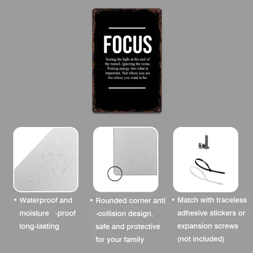 Miniatura 7 de KERUNSM Motivational Canvas Wall Art Black & White Inspirational Quote Funny Metal Tin Signs 8x12 Inch Aluminum Retro Poster-For Living Bathroom