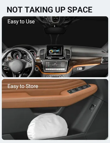 Miniatura 9 de Proadsy Parasol para parabrisas mejorado 2025, ajuste personalizado Mercedes-Benz Clase GLE 2016-2019 de 4 capas, protector de parasol frontal