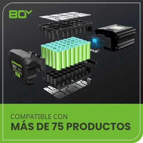 Miniatura 14 de Greenworks Cortacésped eléctrico inalámbrico sin escobillas de 80 V 21 pulgadas (autopropulsado) + soplador de hojas axial (580 CFM)