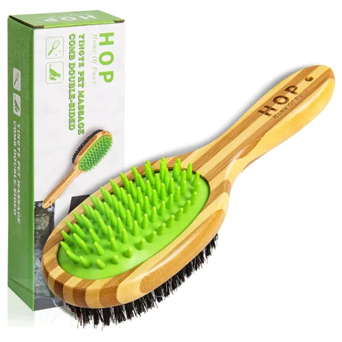 Cepillo de pelo corto para desenredar y quitar abrigos, peine de silicona para mascotas, masaje, circulación sanguínea, suave para la piel sensible,
