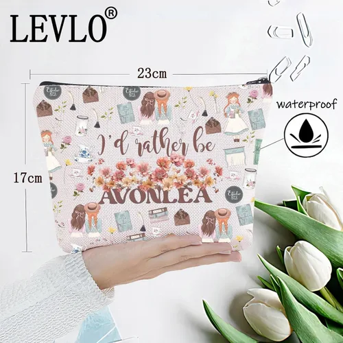 Miniatura 2 de LEVLO Anne Fans - Bolsa de cosméticos para fanáticos de la película, regalo I'd Rather Be In Avonlea, bolsa de maquillaje con cremallera para mujer