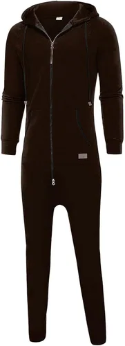 Miniatura 3 de Enterizo con capucha y cremallera para hombre, mameluco de una pieza con capucha y pijama, conjunto de sudadera para correr