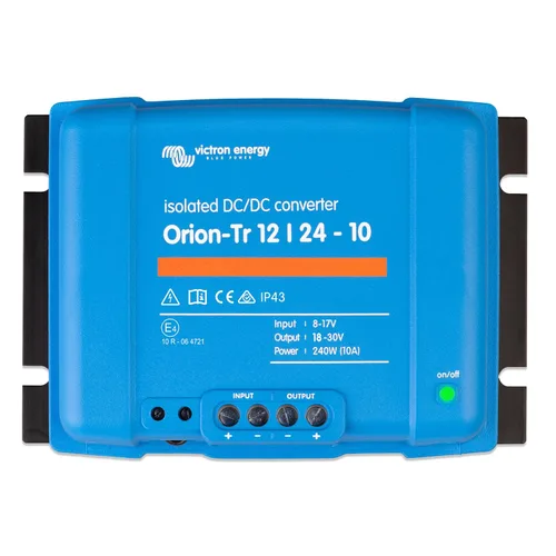 Miniatura 24 de Victron Energy Orion-Tr Convertidor de CC a CC - 12/12-Voltios 18 Amperios 220-Vatios - Protección IP43 - para Sistemas de Batería Dual - Aislado