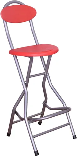 Miniatura 15 de Taburete de bar plegable de 28 pulgadas con respaldo, taburete plegable portátil Counter Height Foldable Stool,Tall Bar Stools for Outdoor Camping