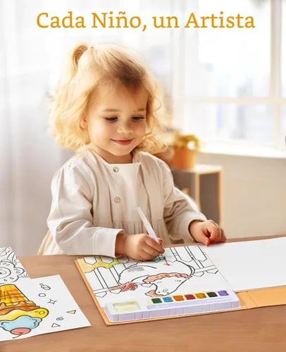 Miniatura 4 de JoyCat Libros de pintura con agua para colorear para niños pequeños, juegos de pintura de acuarela para niños de 3 a 5 años, 4 a 8 años, actividades