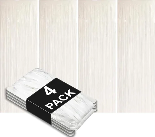 Miniatura 38 de Allgala 4PK Metálico Oropel-Fiesta Foto Telón Cortinas Puerta Franja Decoración-Turquesa-BD52312