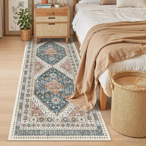 Miniatura 852 de Madane Tapete lavable de 2 x 10 pies para pasillo, cocina, recibidor, clásico, suave, antideslizante para interiores, casa de campo, baño, sala