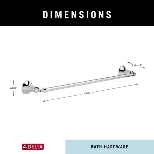 Miniatura 5 de Delta Ashlyn 76424 - Toallero de 24 pulgadas para baño, cromo pulido, toallero para pared de baño, toallero montado en la pared