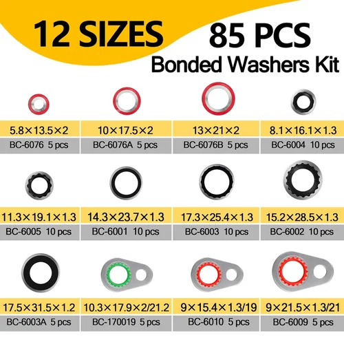 Miniatura 3 de Kit de 265 piezas de juntas tóricas y sellos de junta de CA para R134a – Kit de arandela de sellado de puerto de compresor de A/C duradero