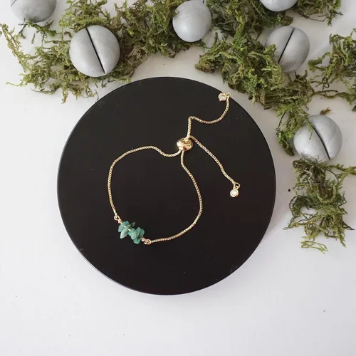 Miniatura 14 de Designs by Nature Gems Pulsera de piedra natal de cristal hecha a mano, pulsera de bolo de cadena deslizante ajustable, chapado en oro