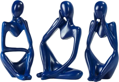 Miniatura 20 de BMLCGJ Estatua del pensador dorada, escultura de arte abstracto decorativa, figuras coleccionables de resina dorada para decoración del hogar, sala