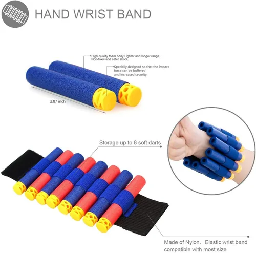 Miniatura 6 de 2 juegos de chaleco táctico Exsport, 2 chaquetas tácticas de élite para pistola Pack N-Strike 2 manos de muñeca, 2 clips de recarga rápida, 2