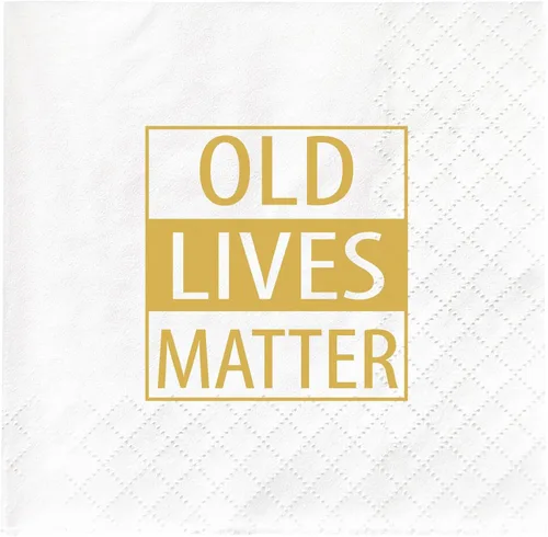 100 servilletas Old Lives Matter, regalos divertidos de jubilación o cumpleaños 40, 50, 60, 70, 80, decoraciones de fiesta para hombres, regalos