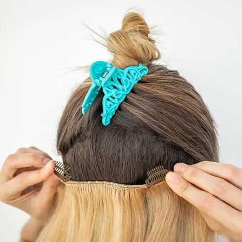 Miniatura 7 de WILLBOND - 30 piezas de broches para extensiones de pelo de 32 mm con 9 dientes, broches para pelucas y extensiones de pelo, peine pequeño
