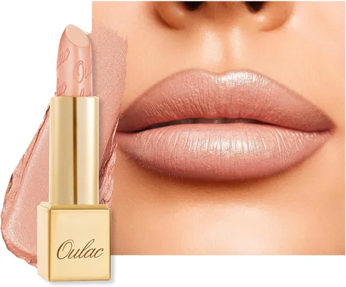 Miniatura 39 de Oulac Lápiz labial rojo, regalos de Navidad para mujeres, fórmula hidratante ligera con brillo 3D metálico, color de labios de alto impacto, Bomba