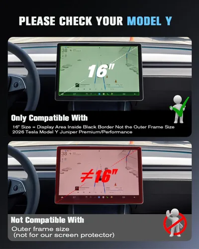 Miniatura 2 de Protector de pantalla brillante para Tesla Model Y 2026 Juniper Premium/Performance (más claro y suave), protector de pantalla de vidrio templado